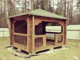 Беседка 3×3 из бруса «Ясень», 3,0 × 3,0 м, 9 м² — беседка 3 на 3 из бруса, купить в Москве