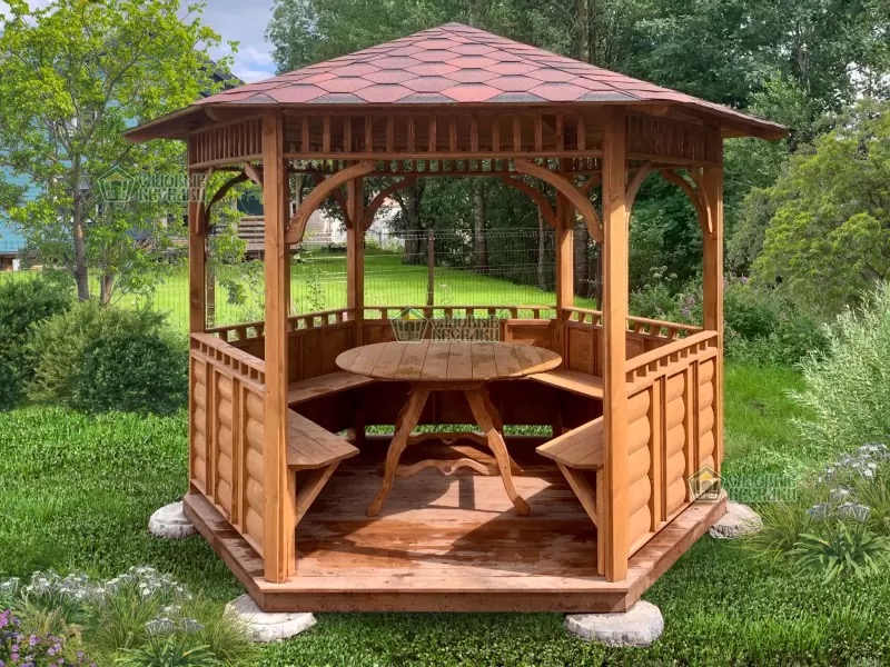 Беседка 6×6 из бруса «Форпост», 6,0 × 6,0 м, 36 м² — беседки 6 6 из бруса, купить в Москве