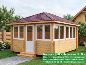 Беседка из бруса 100×100 «Таврия» 3×4, 3,0 × 4,0 м, 12 м² — беседка из бруса 100х100, купить в Москве