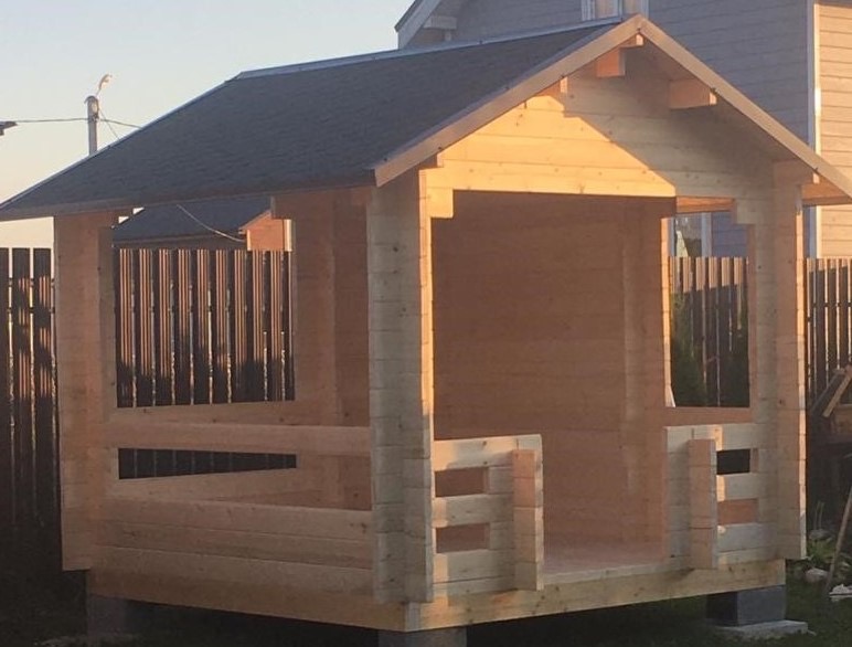 Беседка из бруса 150×150 «Премиум» 4×4, 16 м², деталь конструкции из бруса