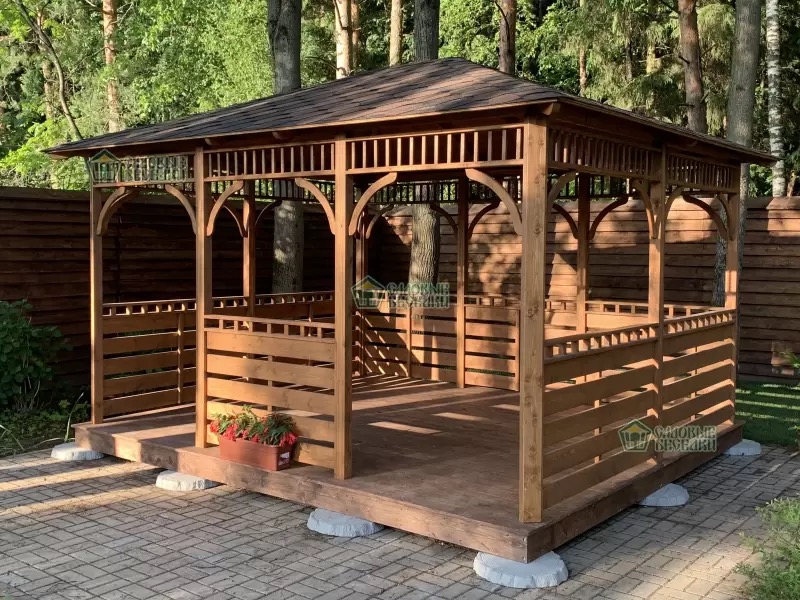Шестигранная беседка из бруса «Эдем», Ø 3,0 м, 6 м² — беседка из бруса, купить в Москве
