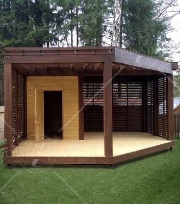 Беседка из клееного бруса «Оазис» 5×5, 5,0 × 5,0 м, 25 м² — беседка из клееного бруса под ключ, купить в Москве