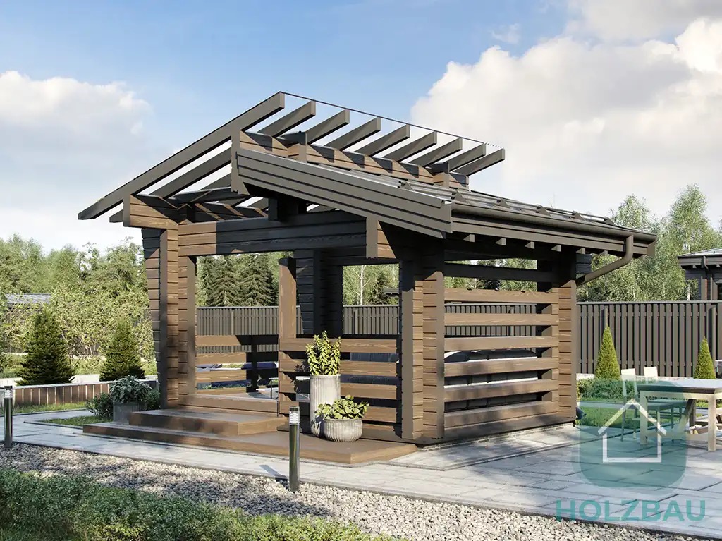 Беседка из минибруса «Компакт» 3×3, 3,0 × 3,0 м, 9 м² — беседка из минибруса, купить в Москве