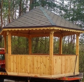 Беседка из бруса односкатная «Иртыш» 3×4, Профилированный брус, вид сбоку