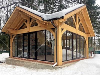 Беседка из профилированного бруса «Корсика» 3×3, 9 м², деталь конструкции из бруса