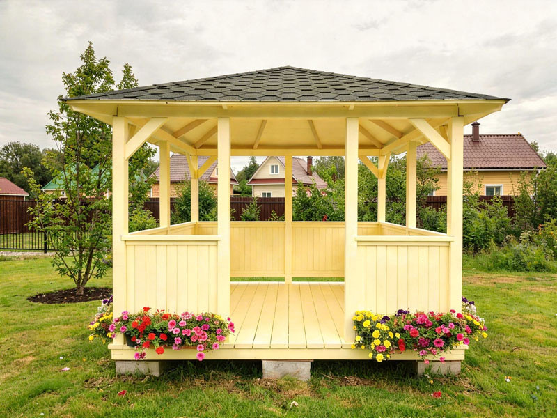 Беседка из бруса «Тис» 4×4, 4,0 × 4,0 м, 16 м² — из бруса беседка, купить в Москве